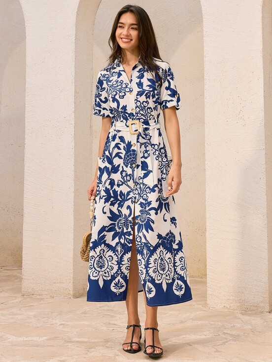 Joie Dresses & Skirts - Joie Santorini Blue And White Button Down Dress